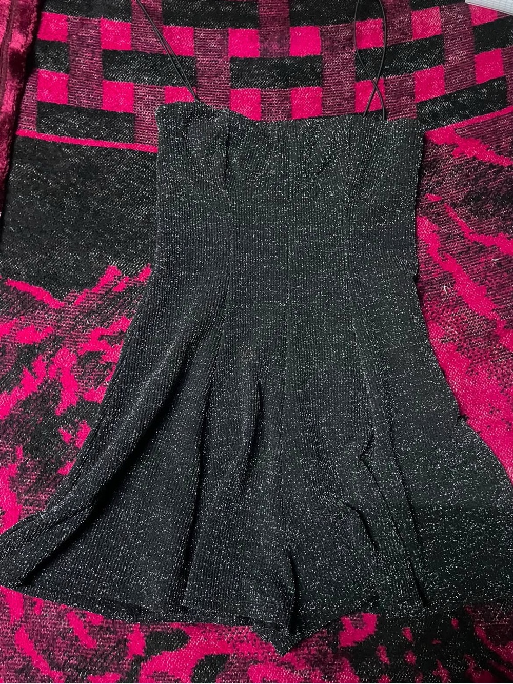 Urban Outfitters Black Shimmer Mini Skater Romper
